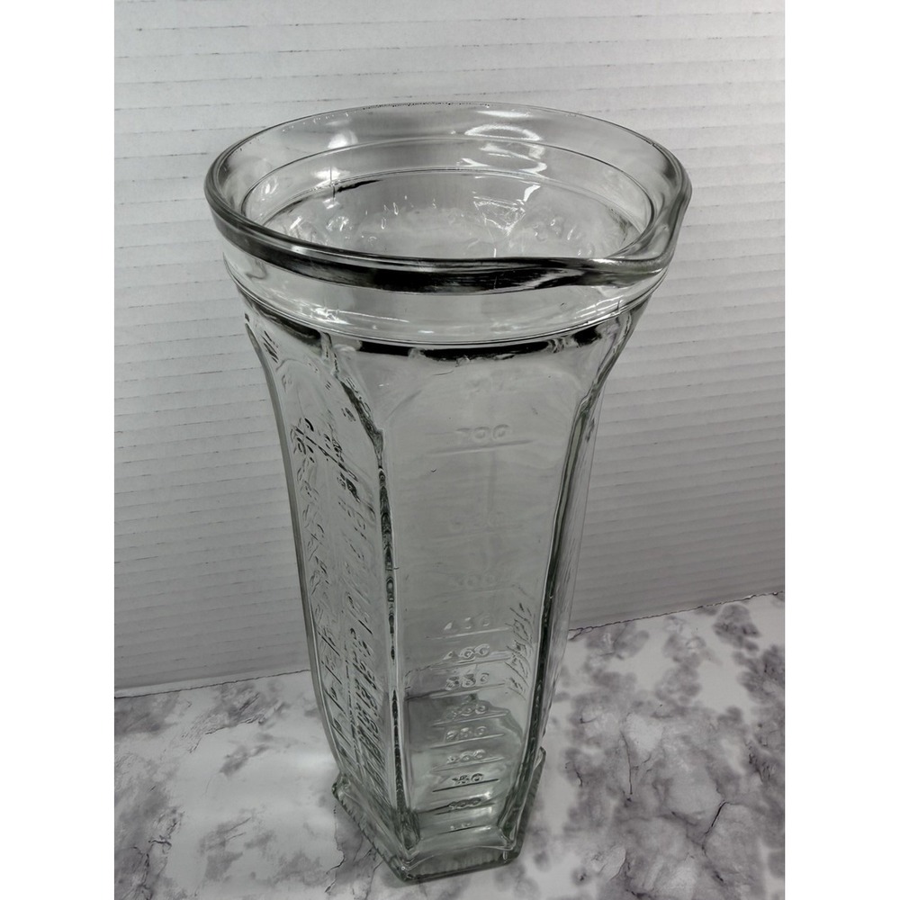 Vetreria Etrusca Measuring Glass Made in Italy 9.75" Tall Vintage Flour Rice